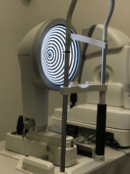 The Oculus Keratograph is used to measure tear quality and stability (Source: Dryeyedirectory.com)